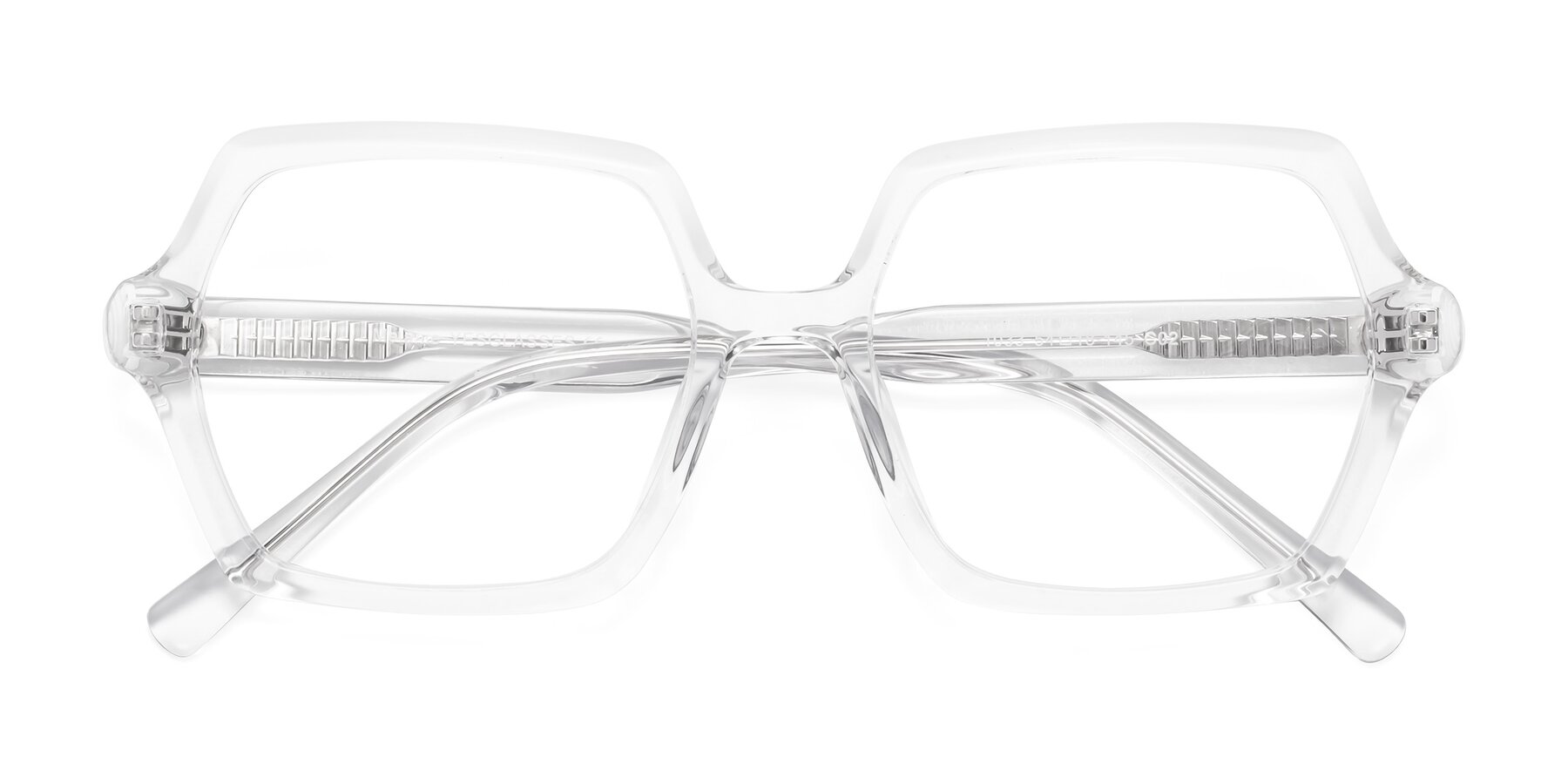 Folded Front of Melanie in Clear with Clear Eyeglass Lenses