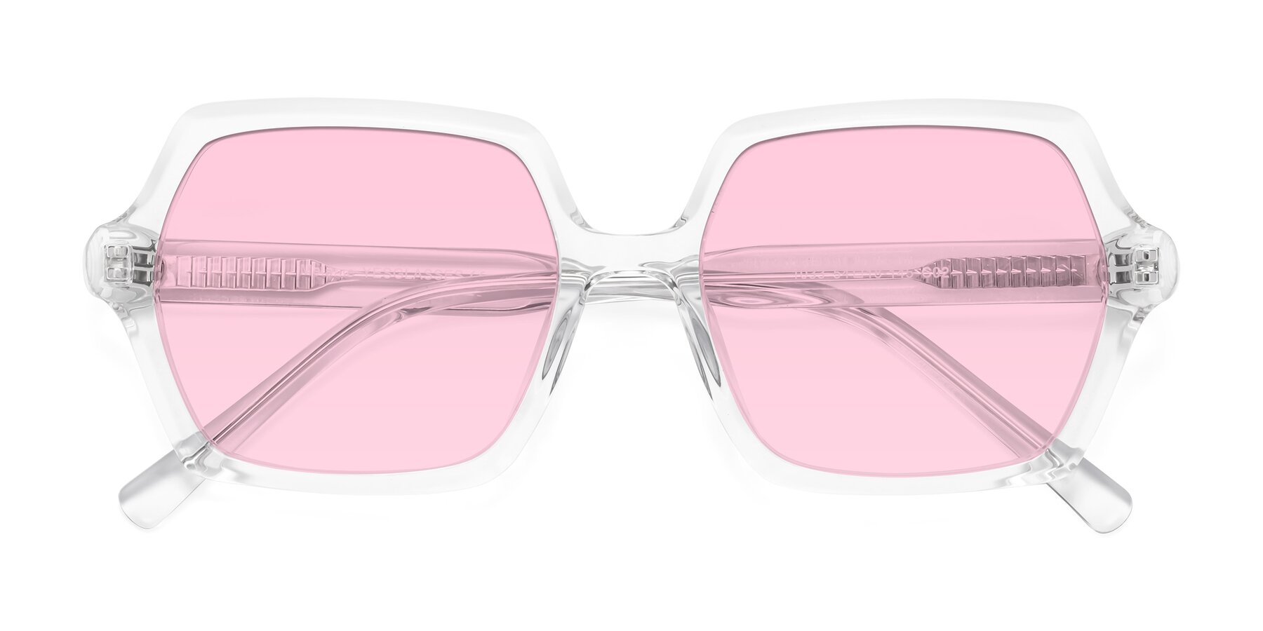 Folded Front of Melanie in Clear with Light Pink Tinted Lenses
