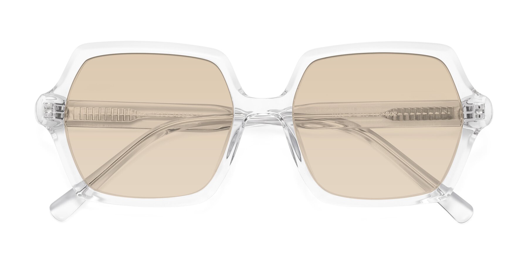 Folded Front of Melanie in Clear with Light Brown Tinted Lenses