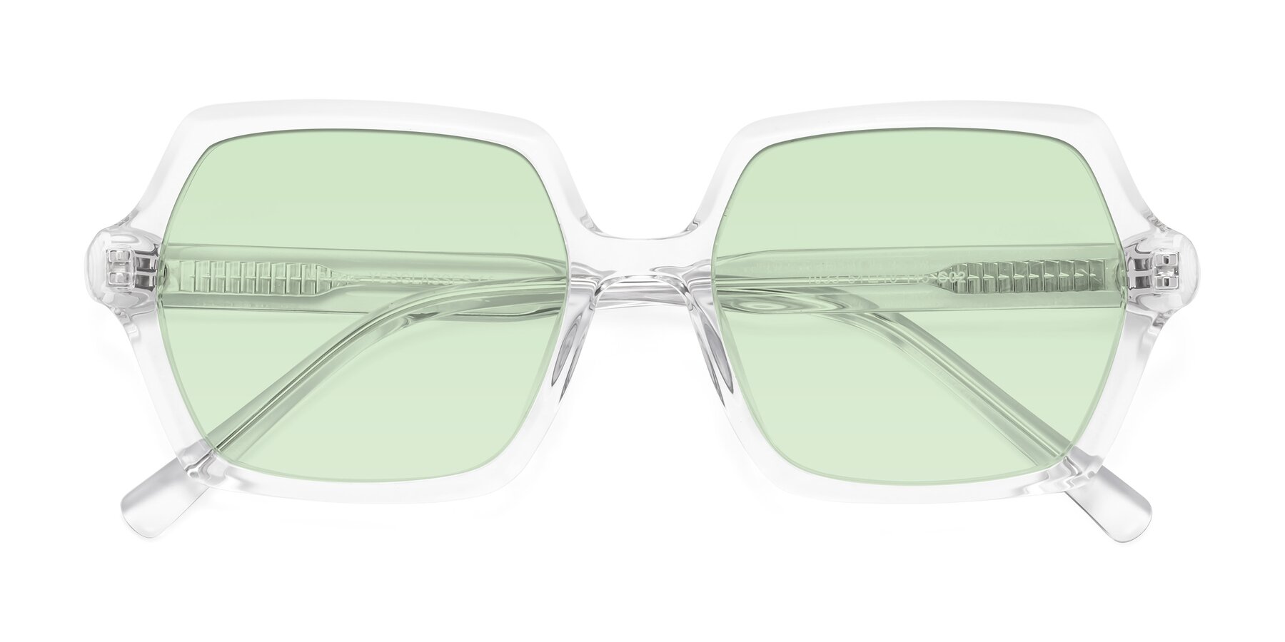 Folded Front of Melanie in Clear with Light Green Tinted Lenses