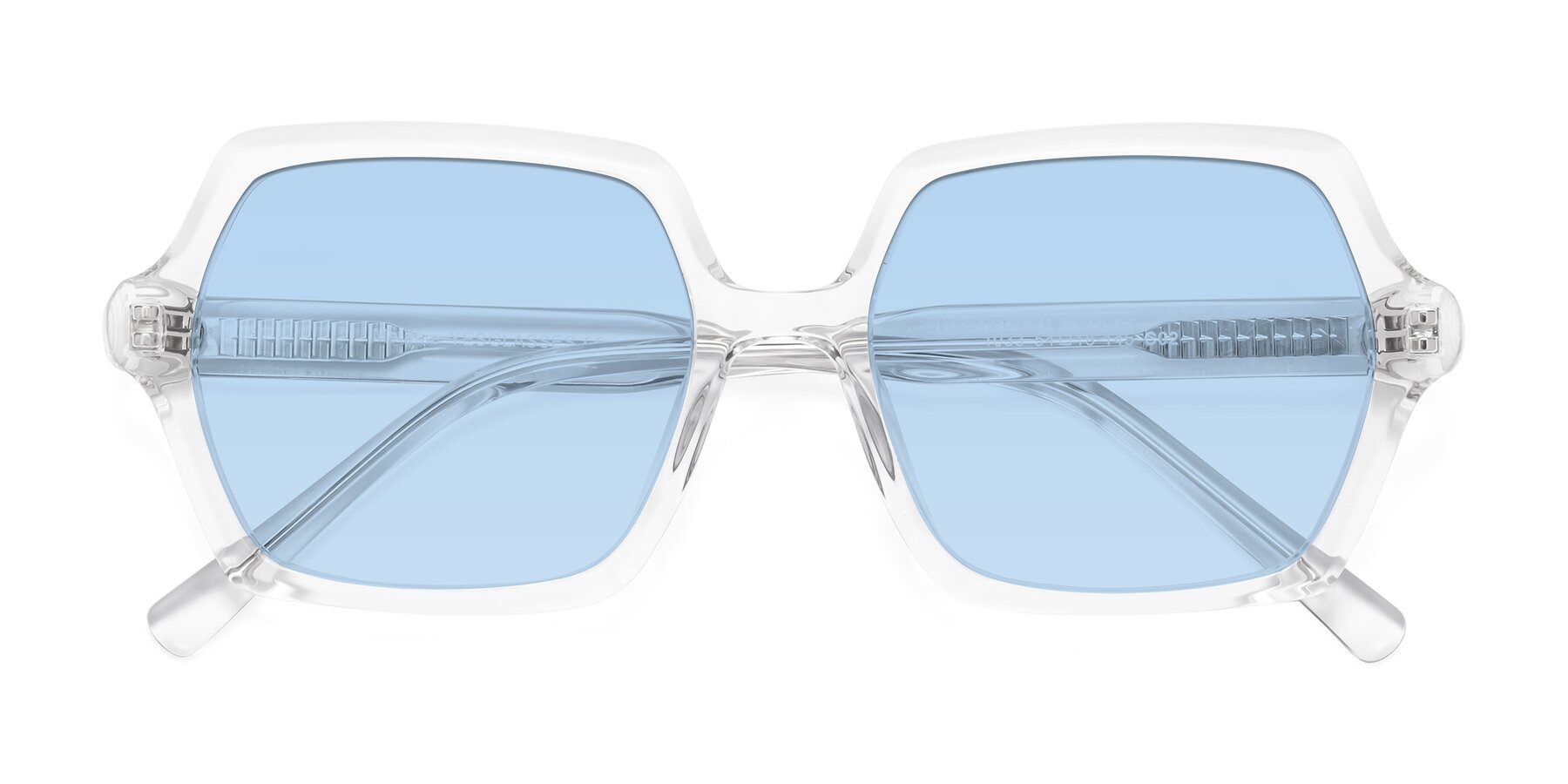 Folded Front of Melanie in Clear with Light Blue Tinted Lenses