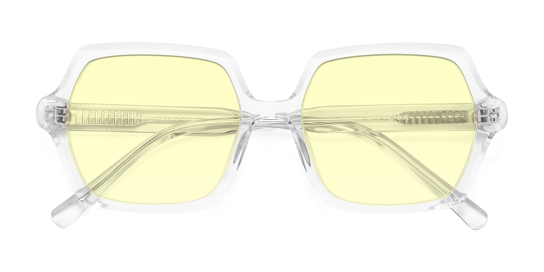 Folded Front of Melanie in Clear with Light Yellow Tinted Lenses