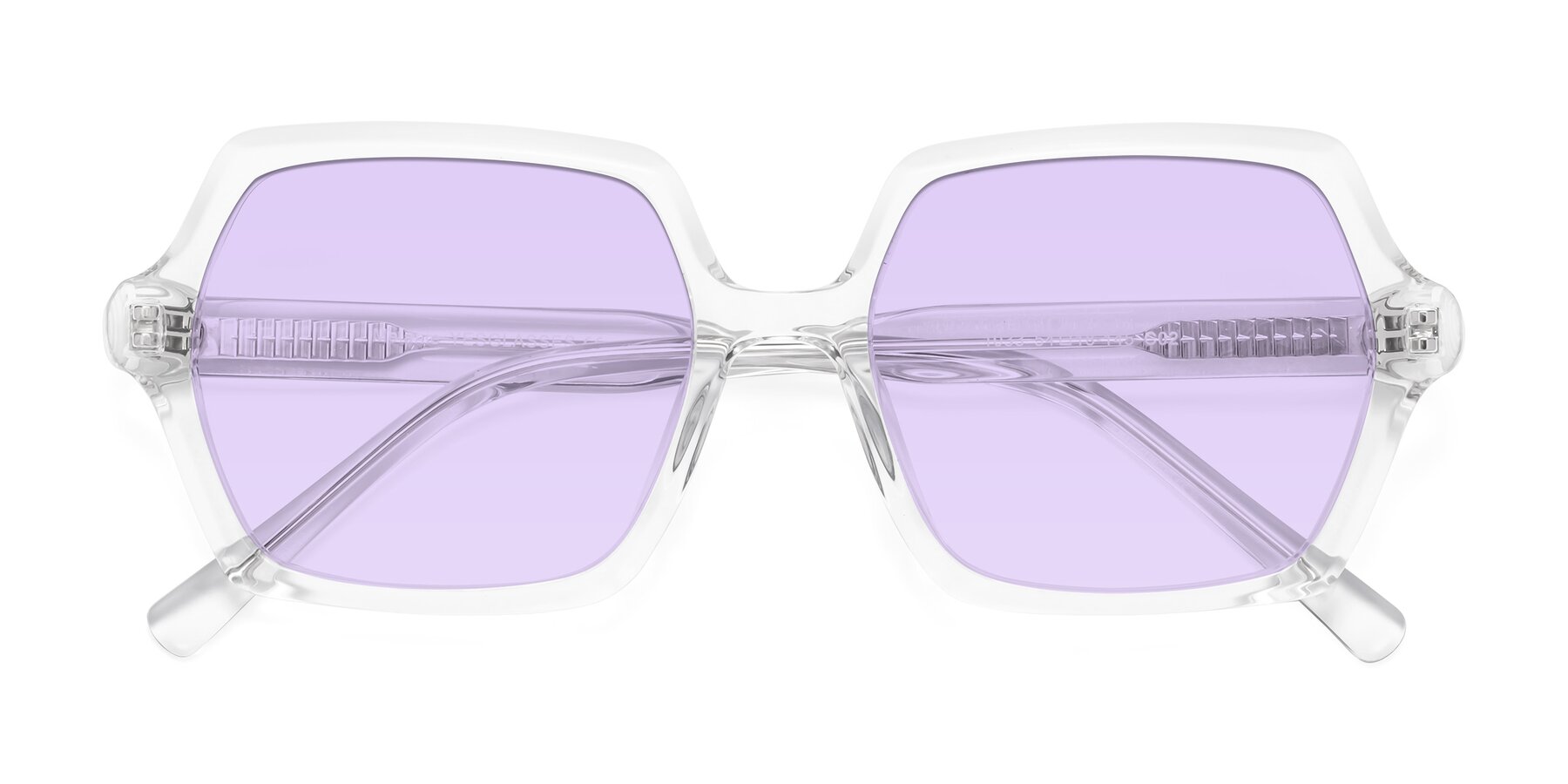 Folded Front of Melanie in Clear with Light Purple Tinted Lenses