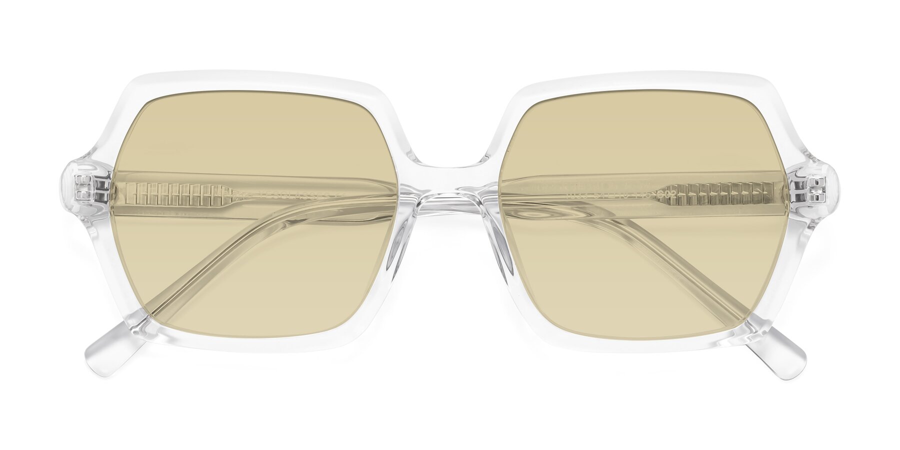 Folded Front of Melanie in Clear with Light Champagne Tinted Lenses