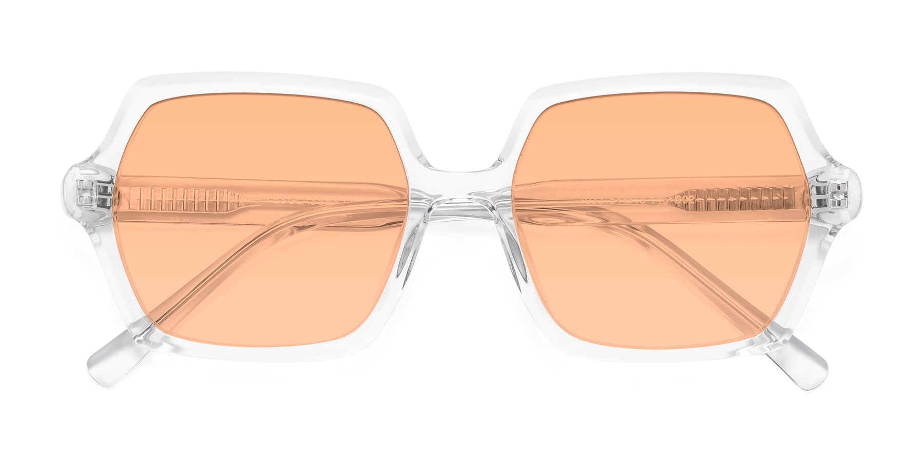 Folded Front of Melanie in Clear with Light Orange Tinted Lenses