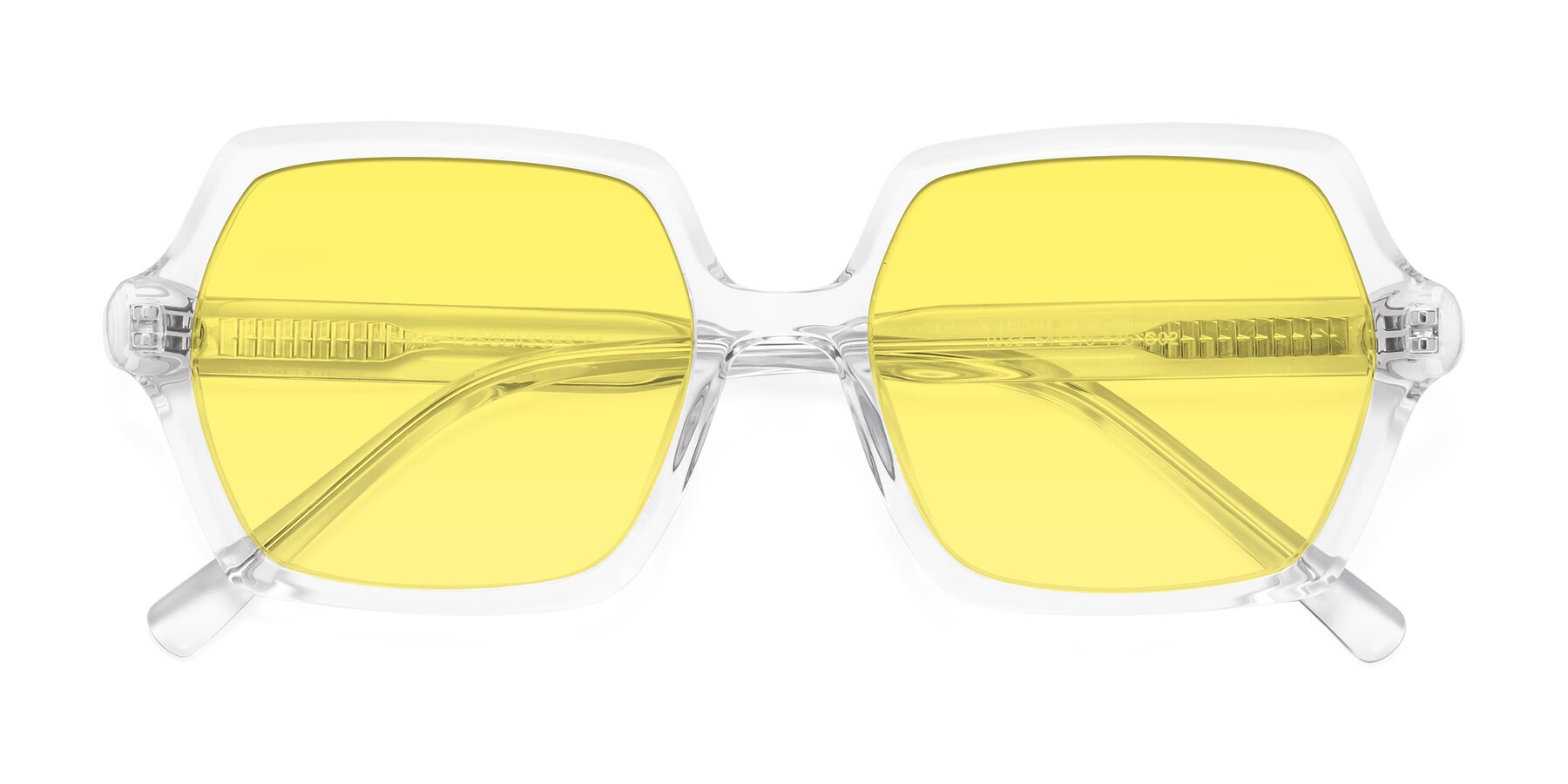Folded Front of Melanie in Clear with Medium Yellow Tinted Lenses