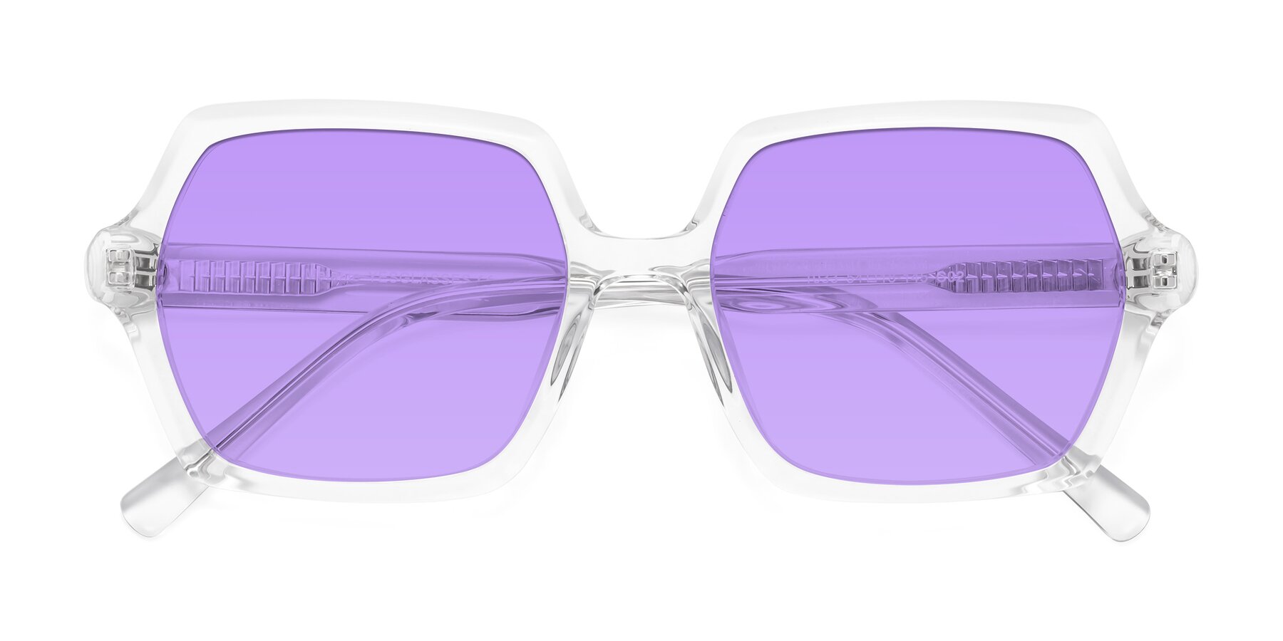 Folded Front of Melanie in Clear with Medium Purple Tinted Lenses