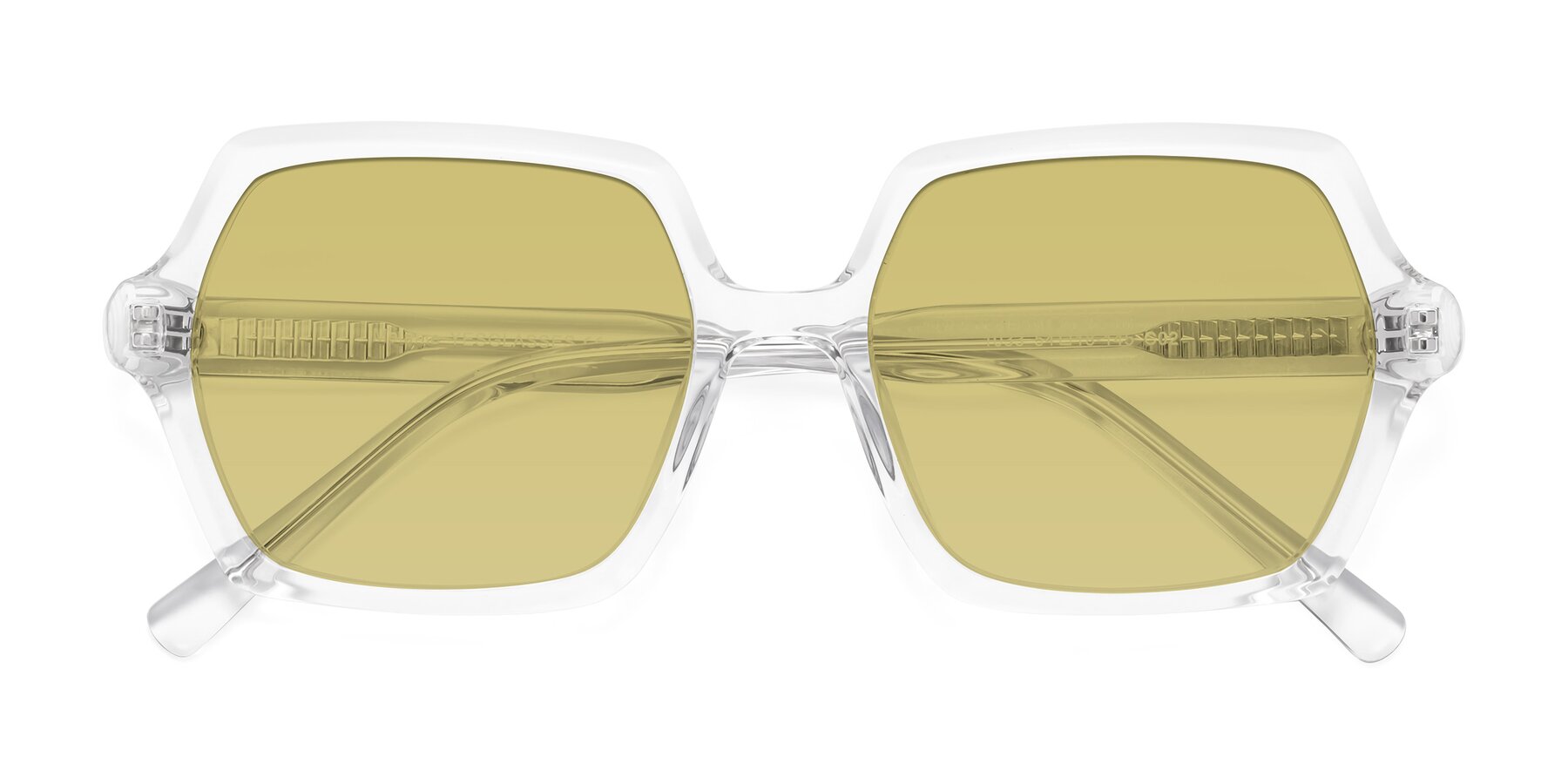 Folded Front of Melanie in Clear with Medium Champagne Tinted Lenses