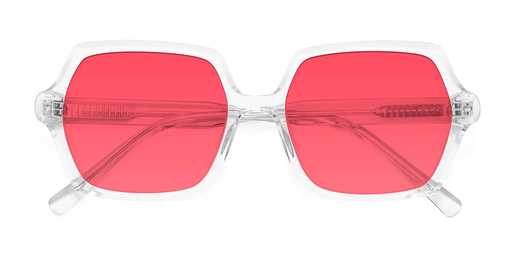 Folded Front of Melanie in Clear with Red Tinted Lenses