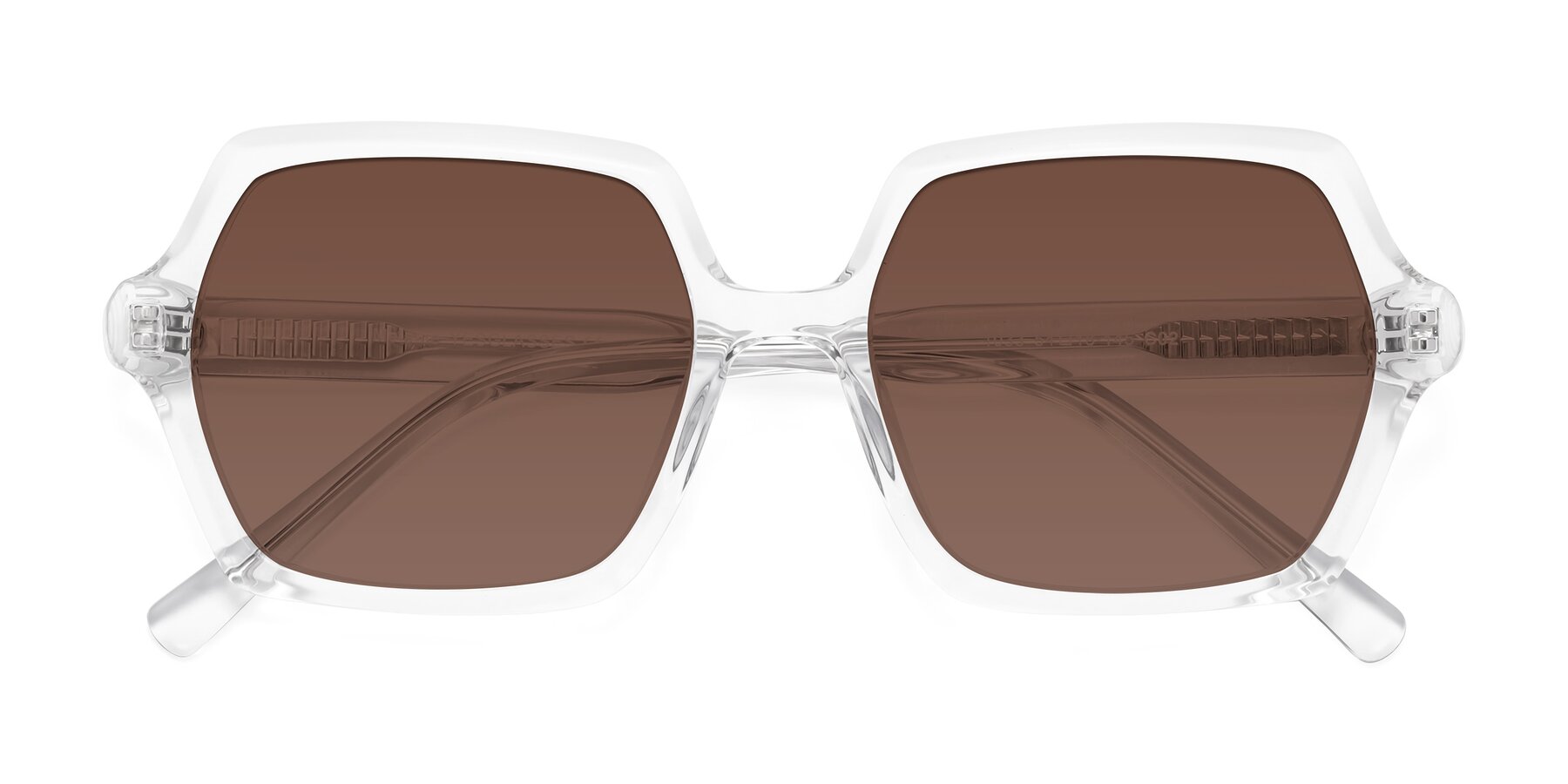 Folded Front of Melanie in Clear with Brown Tinted Lenses