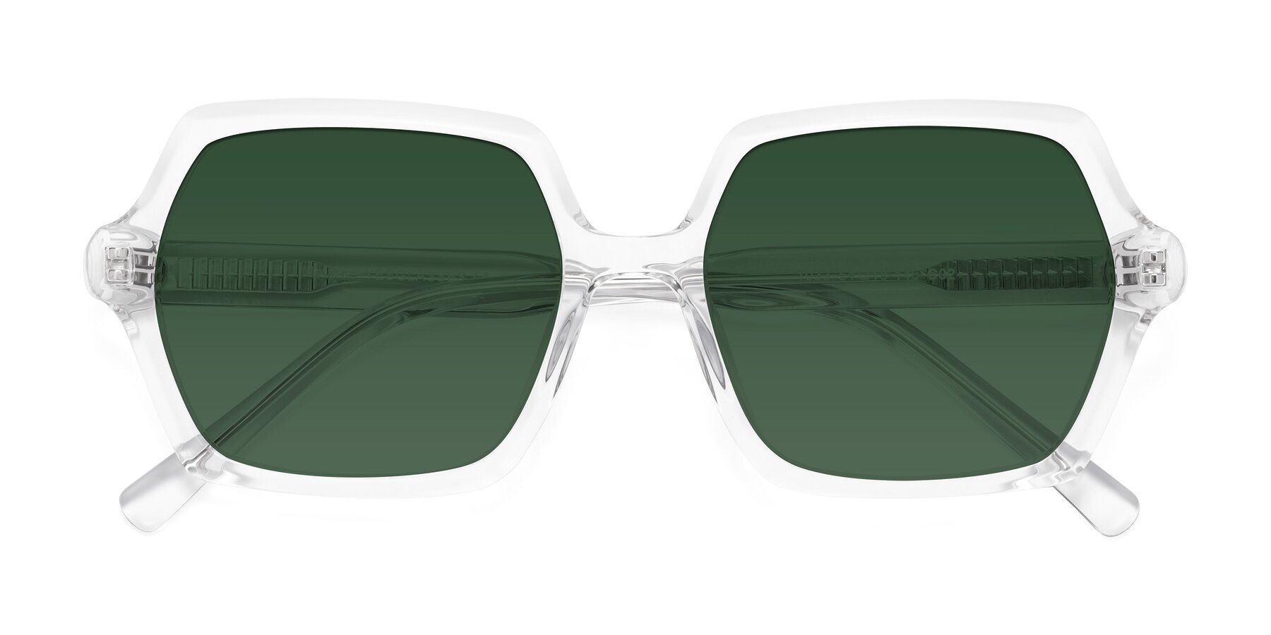 Folded Front of Melanie in Clear with Green Tinted Lenses