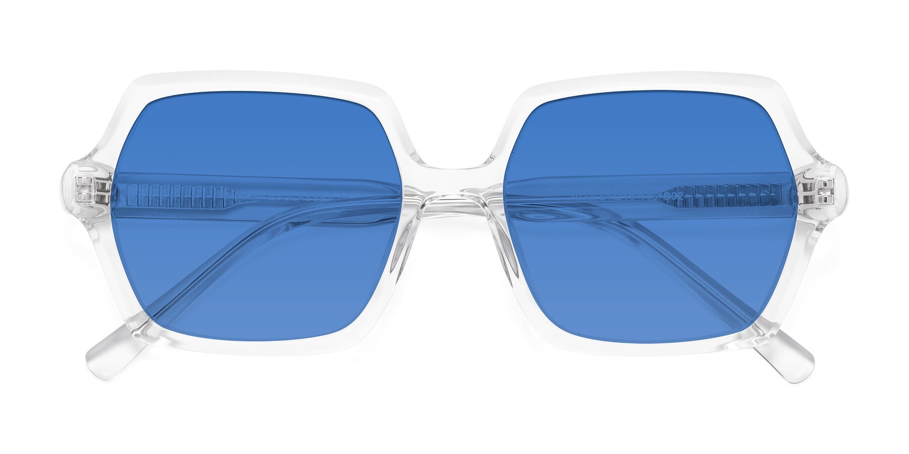 Folded Front of Melanie in Clear with Blue Tinted Lenses