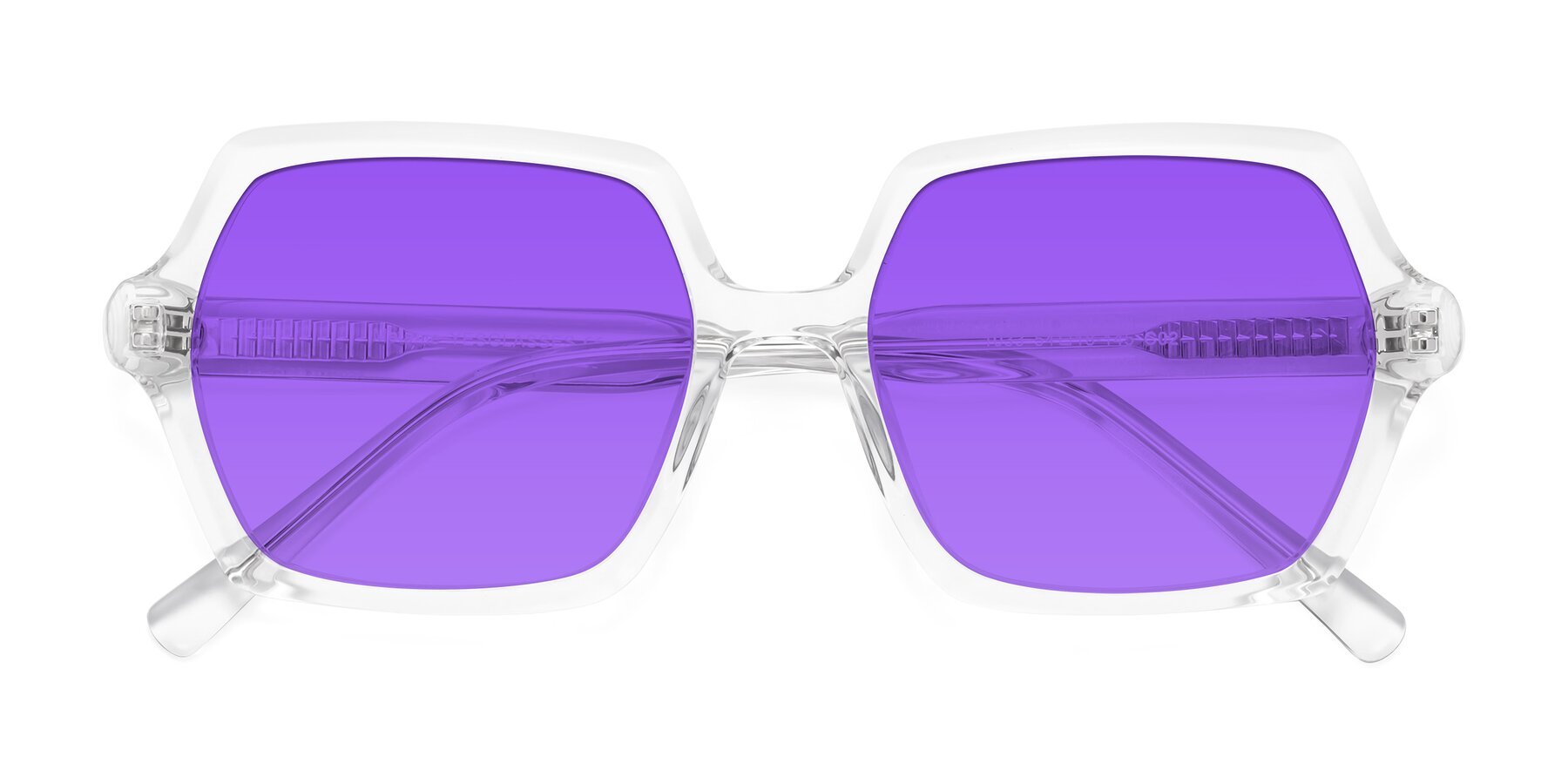 Folded Front of Melanie in Clear with Purple Tinted Lenses