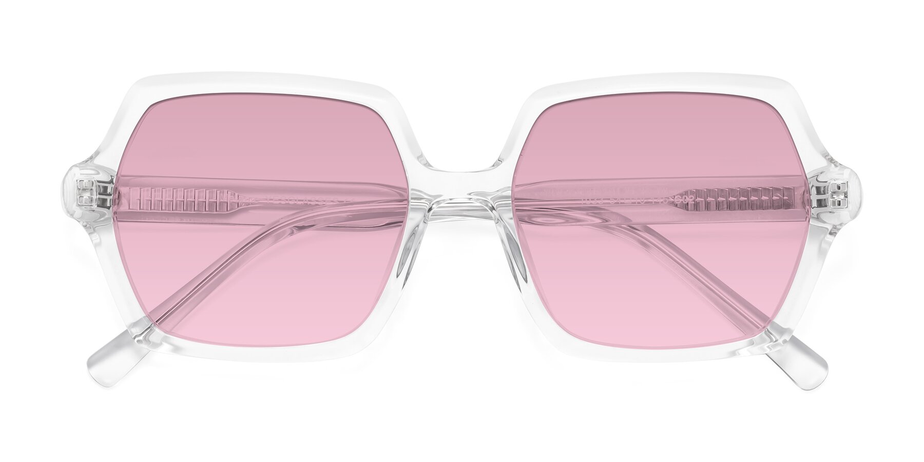 Folded Front of Melanie in Clear with Light Wine Tinted Lenses