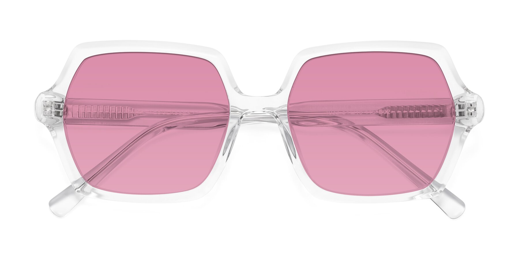 Folded Front of Melanie in Clear with Medium Wine Tinted Lenses