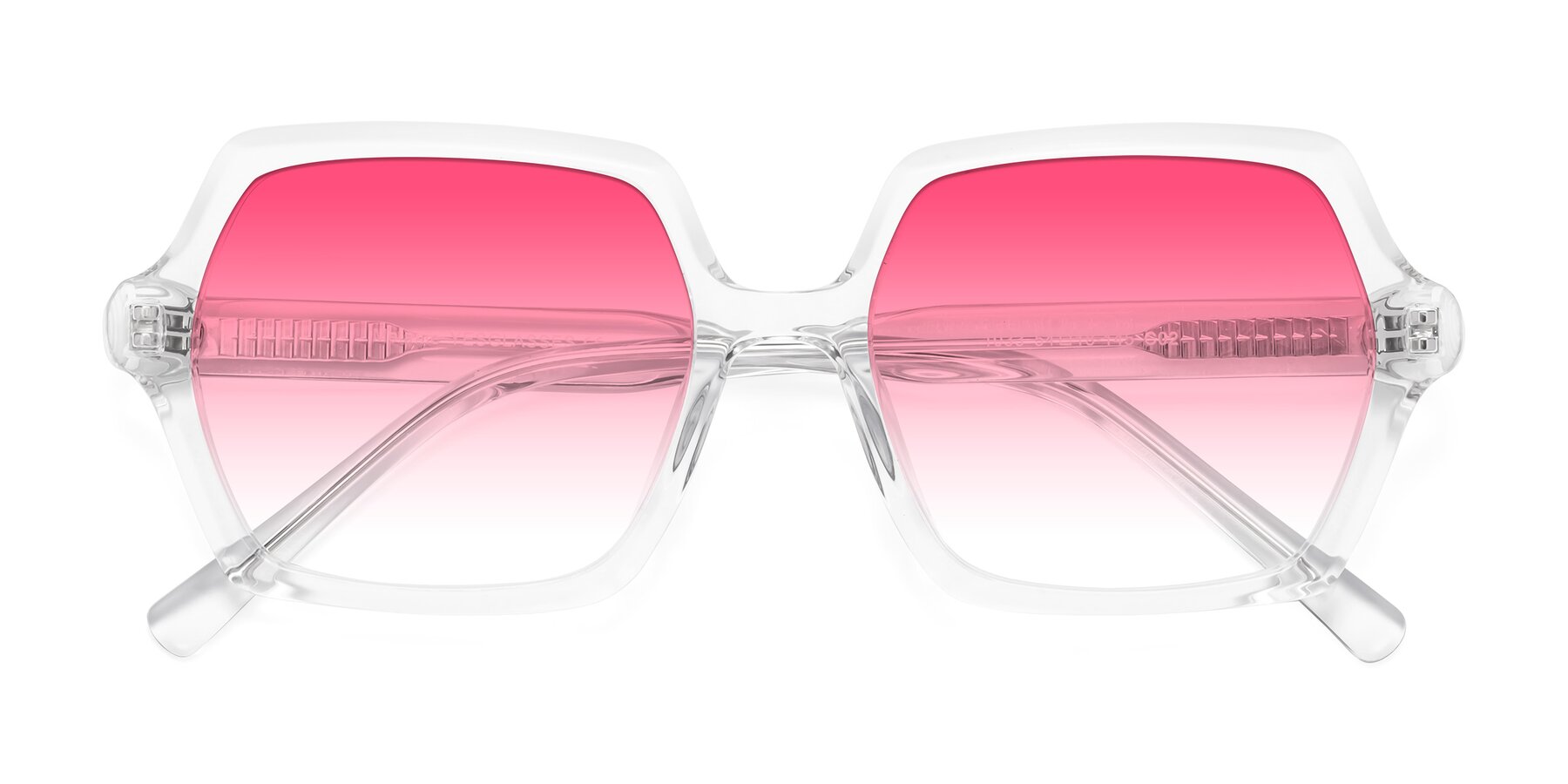 Folded Front of Melanie in Clear with Pink Gradient Lenses