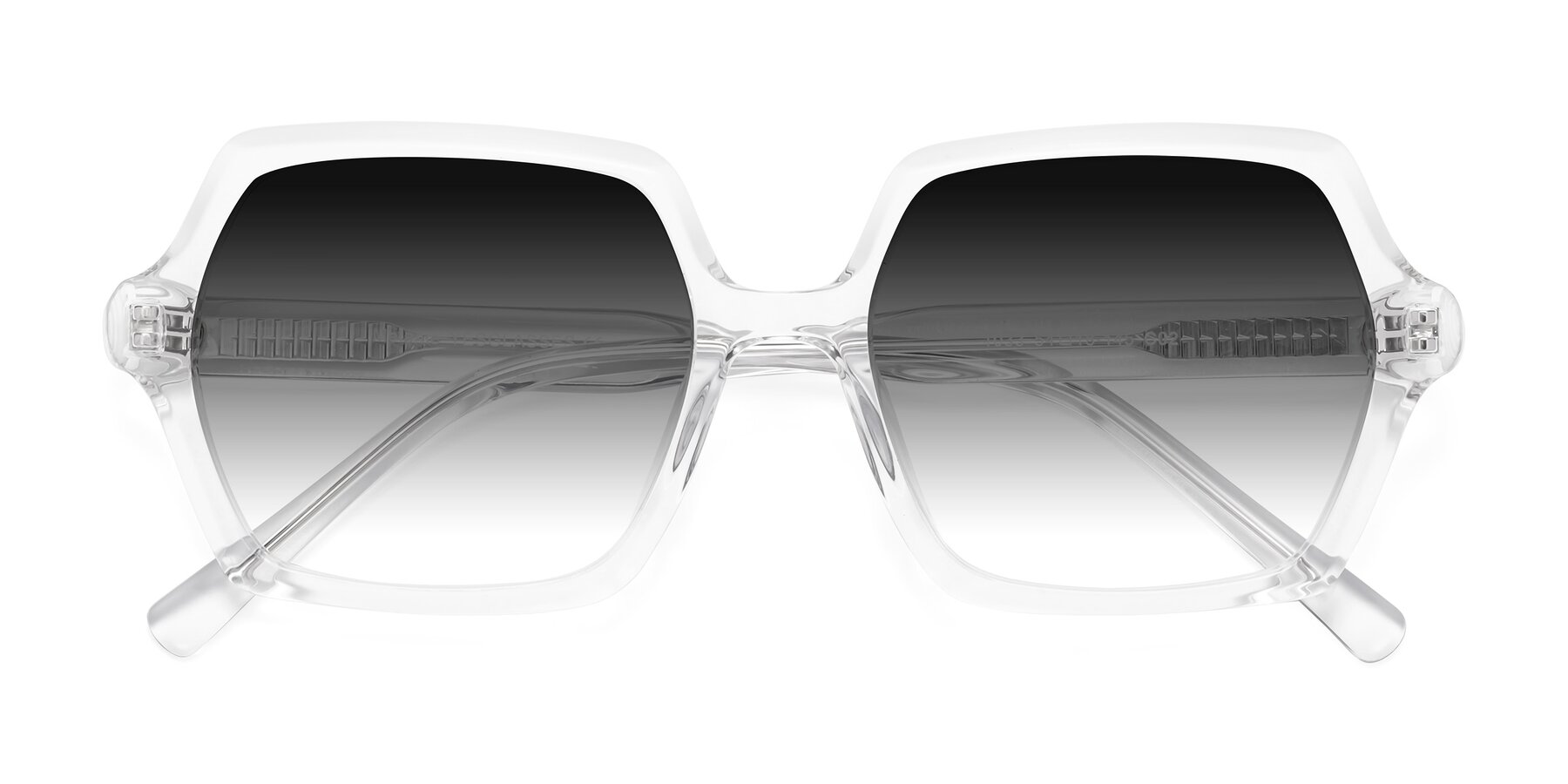 Folded Front of Melanie in Clear with Gray Gradient Lenses