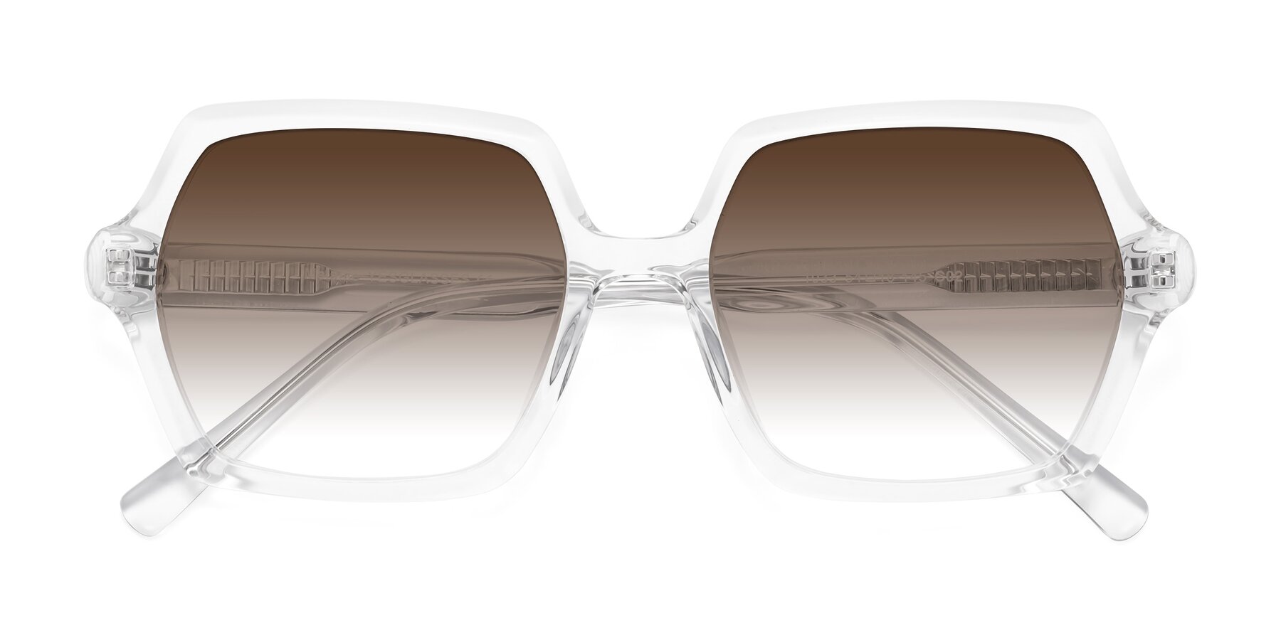 Folded Front of Melanie in Clear with Brown Gradient Lenses