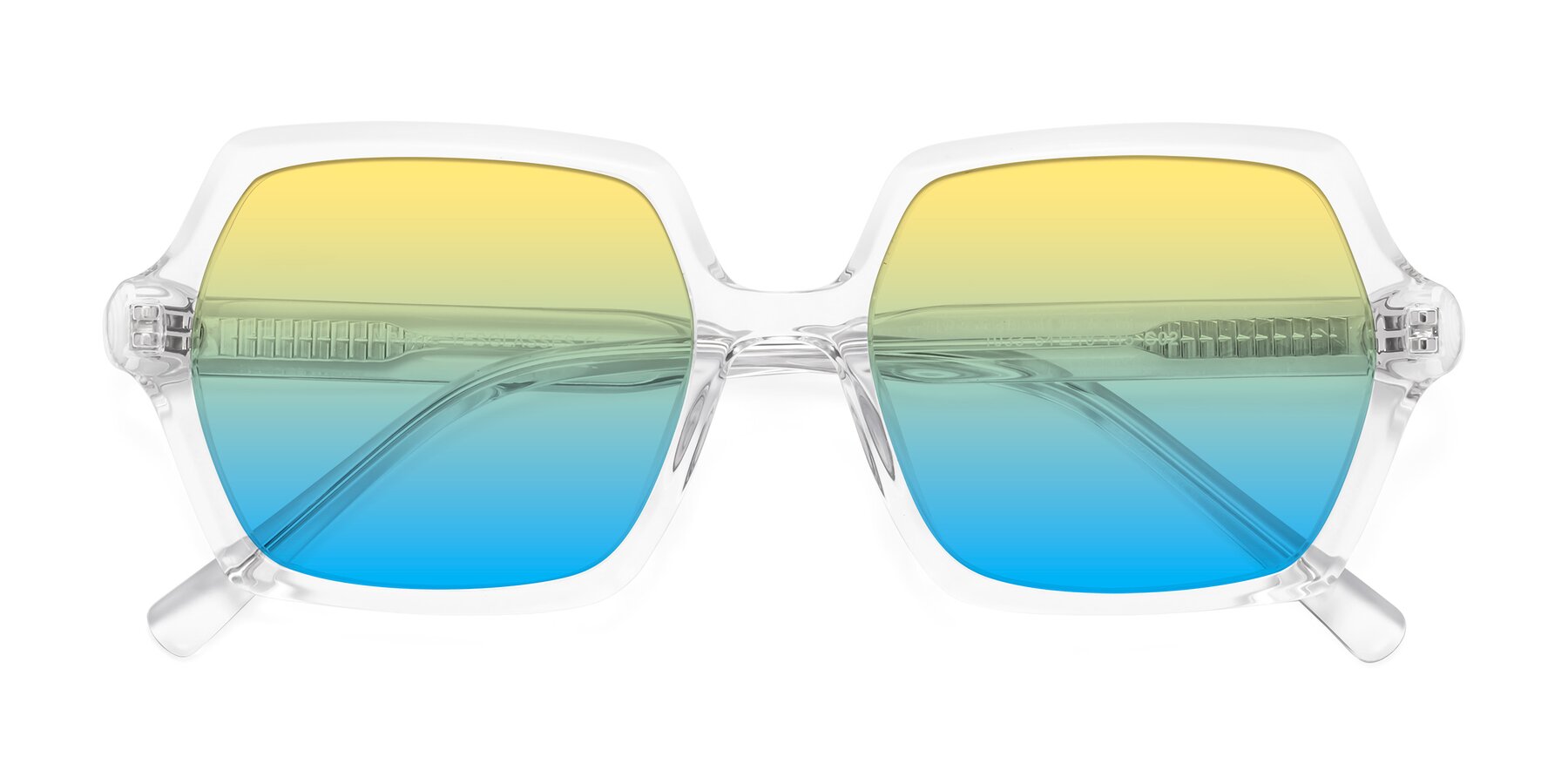 Folded Front of Melanie in Clear with Yellow / Blue Gradient Lenses