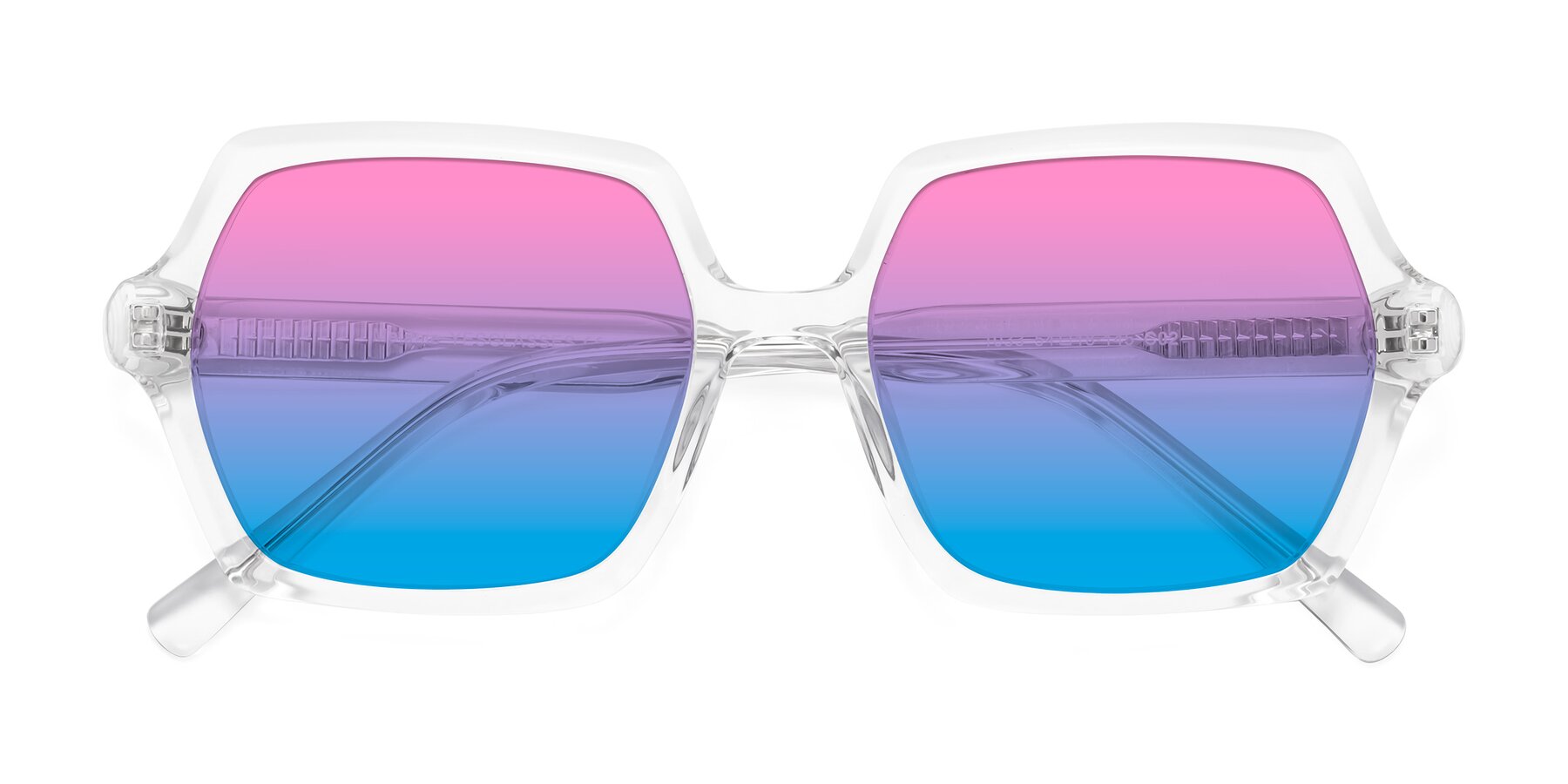 Folded Front of Melanie in Clear with Pink / Blue Gradient Lenses