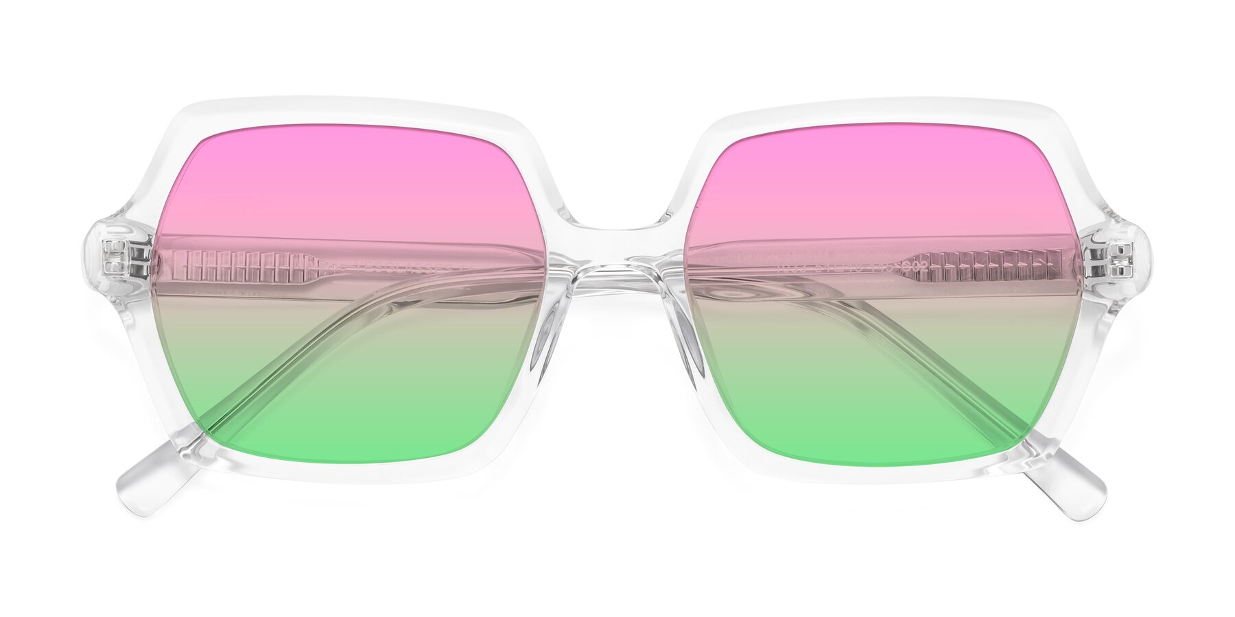 Folded Front of Melanie in Clear with Pink / Green Gradient Lenses