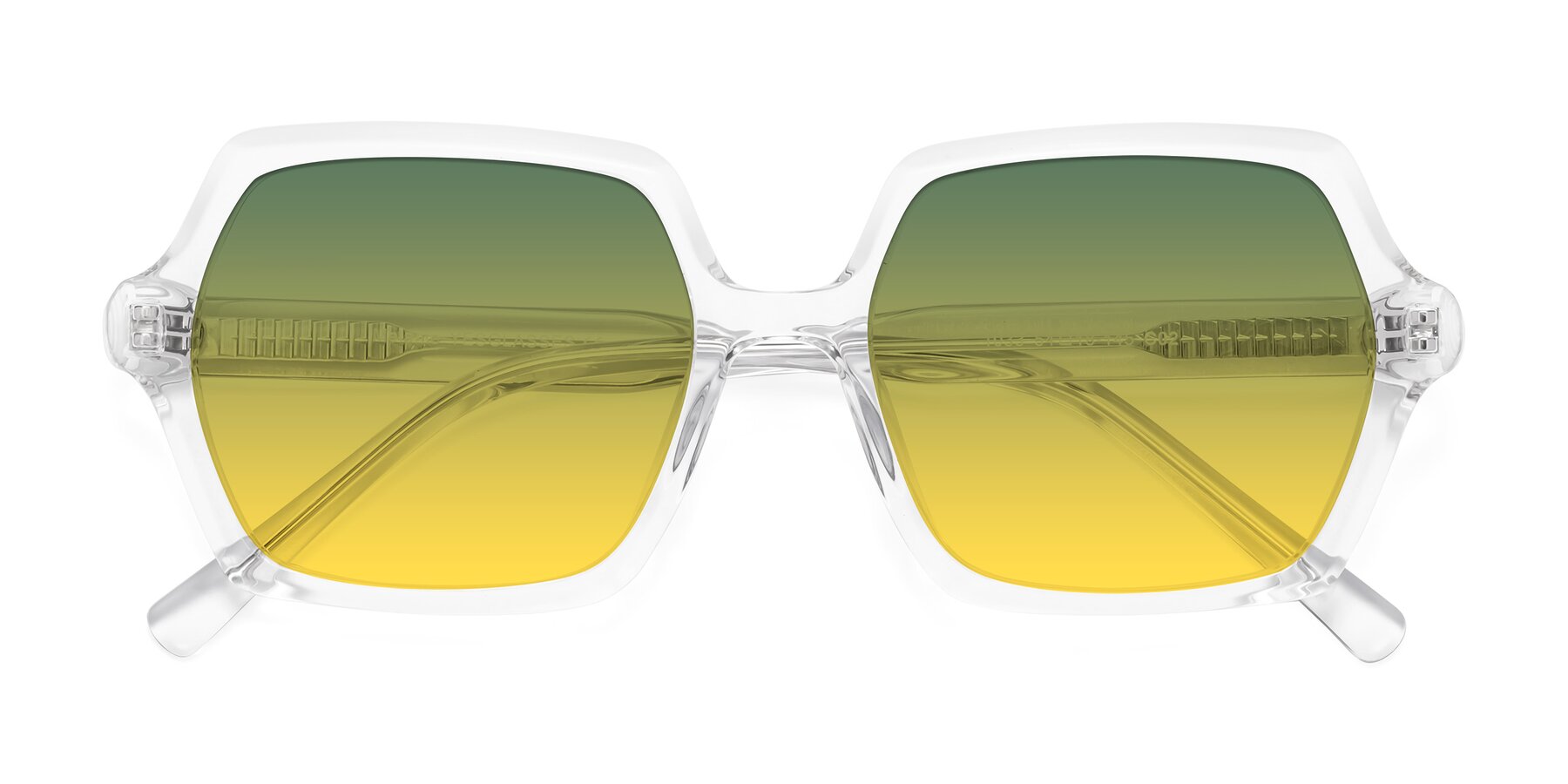Folded Front of Melanie in Clear with Green / Yellow Gradient Lenses