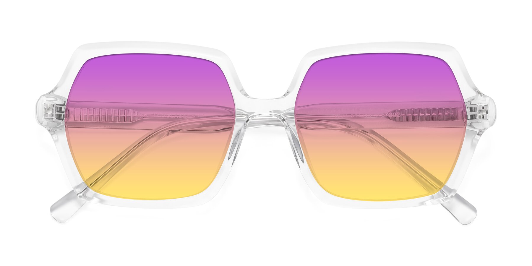 Folded Front of Melanie in Clear with Purple / Yellow Gradient Lenses