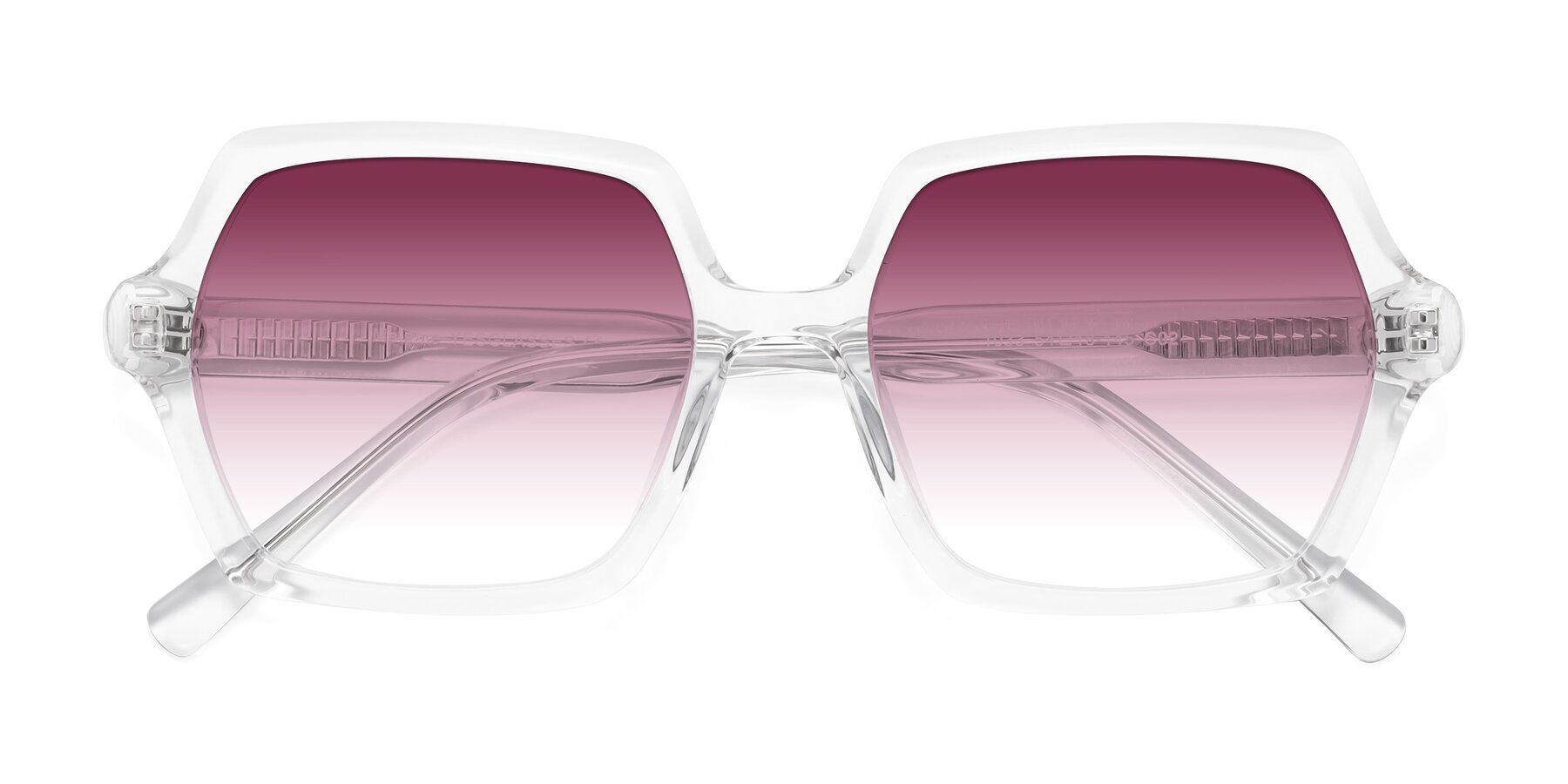 Folded Front of Melanie in Clear with Wine Gradient Lenses