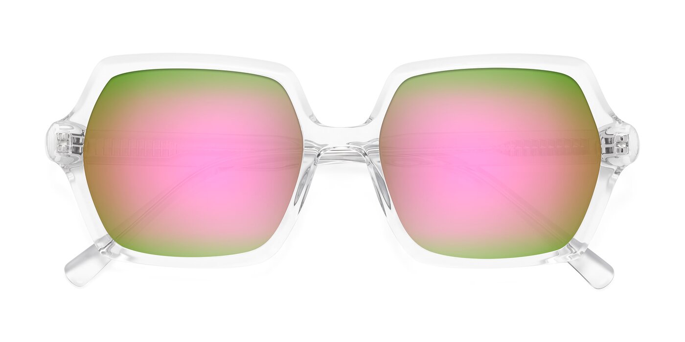 Melanie - Clear Flash Mirrored Sunglasses