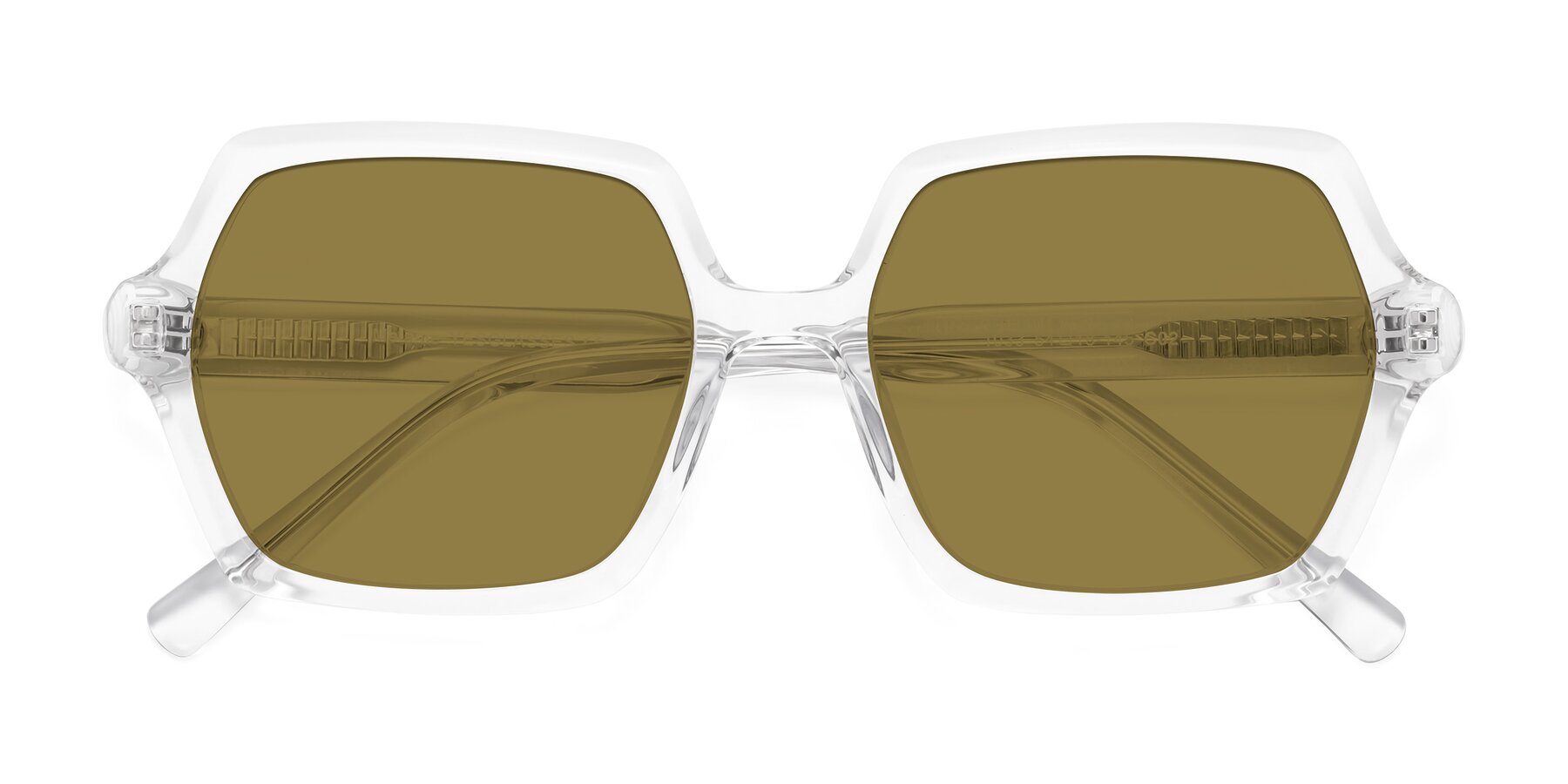 Folded Front of Melanie in Clear with Brown Polarized Lenses