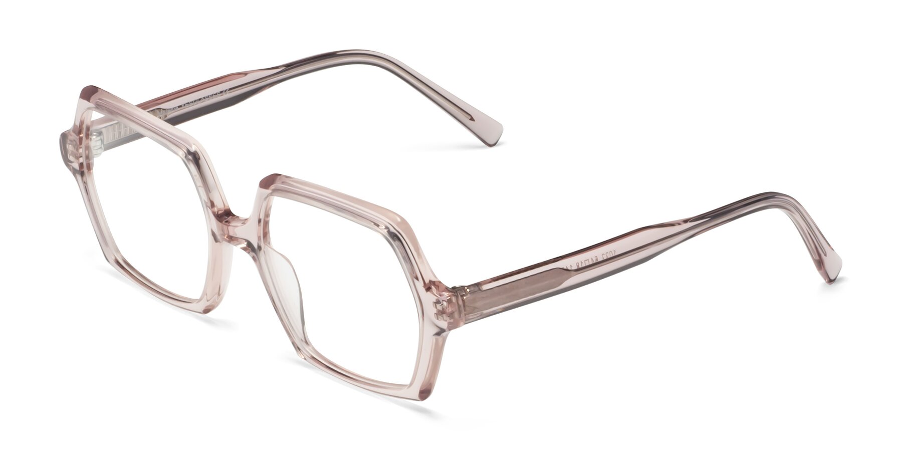 Angle of Melanie in Transparent Pink with Clear Blue Light Blocking Lenses