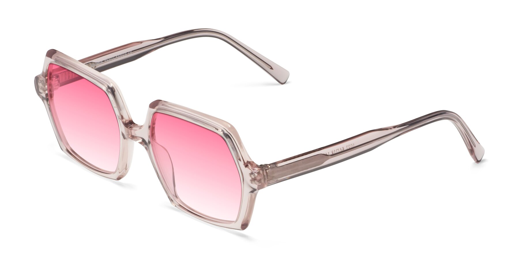 Angle of Melanie in Transparent Pink with Pink Gradient Lenses