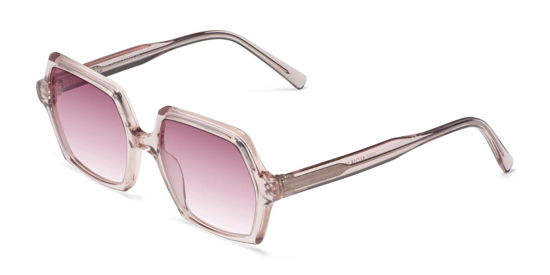 Angle of Melanie in Transparent Pink with Wine Gradient Lenses