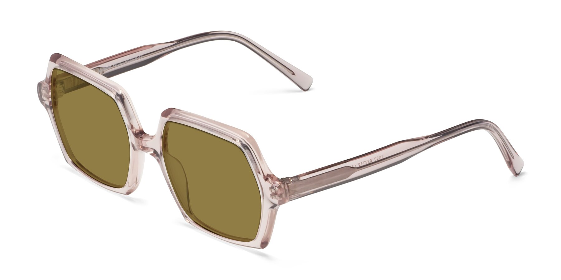 Angle of Melanie in Transparent Pink with Brown Polarized Lenses