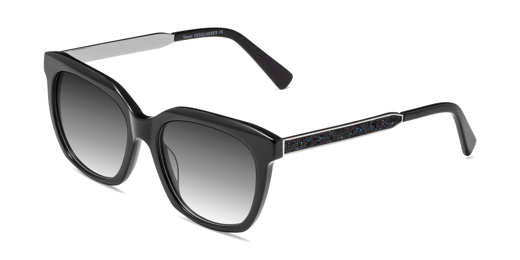 Angle of Talent in Black with Gray Gradient Lenses