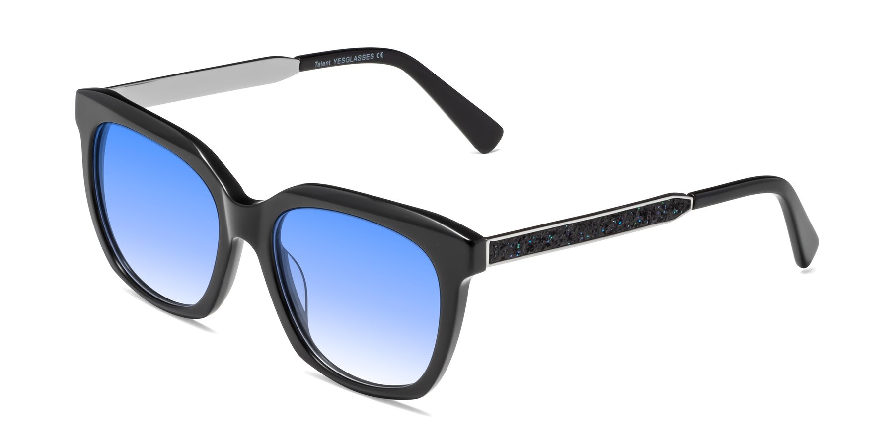 Angle of Talent in Black with Blue Gradient Lenses