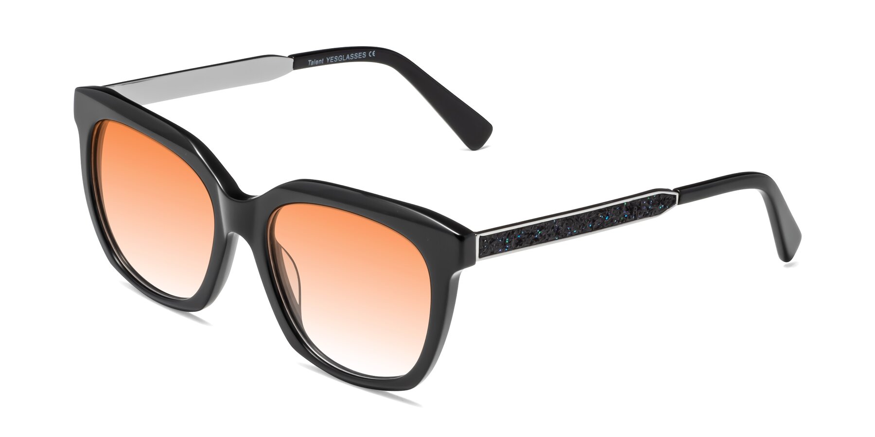 Angle of Talent in Black with Orange Gradient Lenses