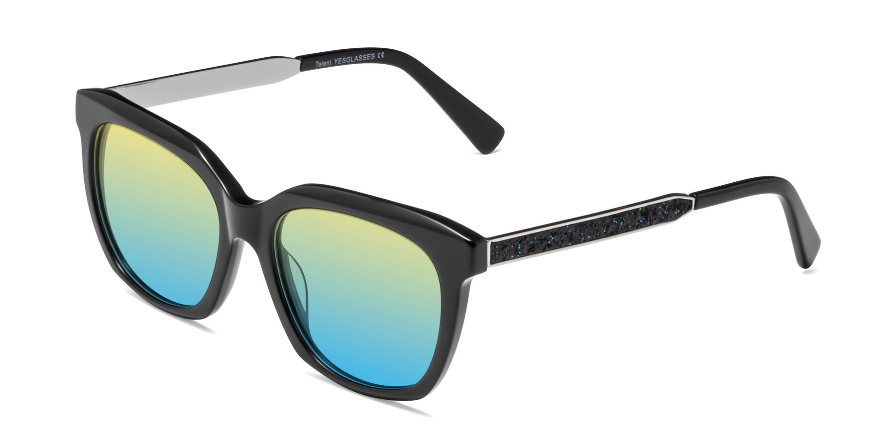 Angle of Talent in Black with Yellow / Blue Gradient Lenses