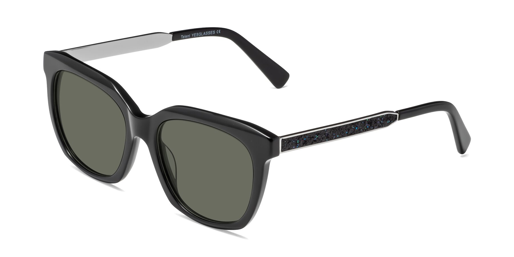 Angle of Talent in Black with Gray Polarized Lenses