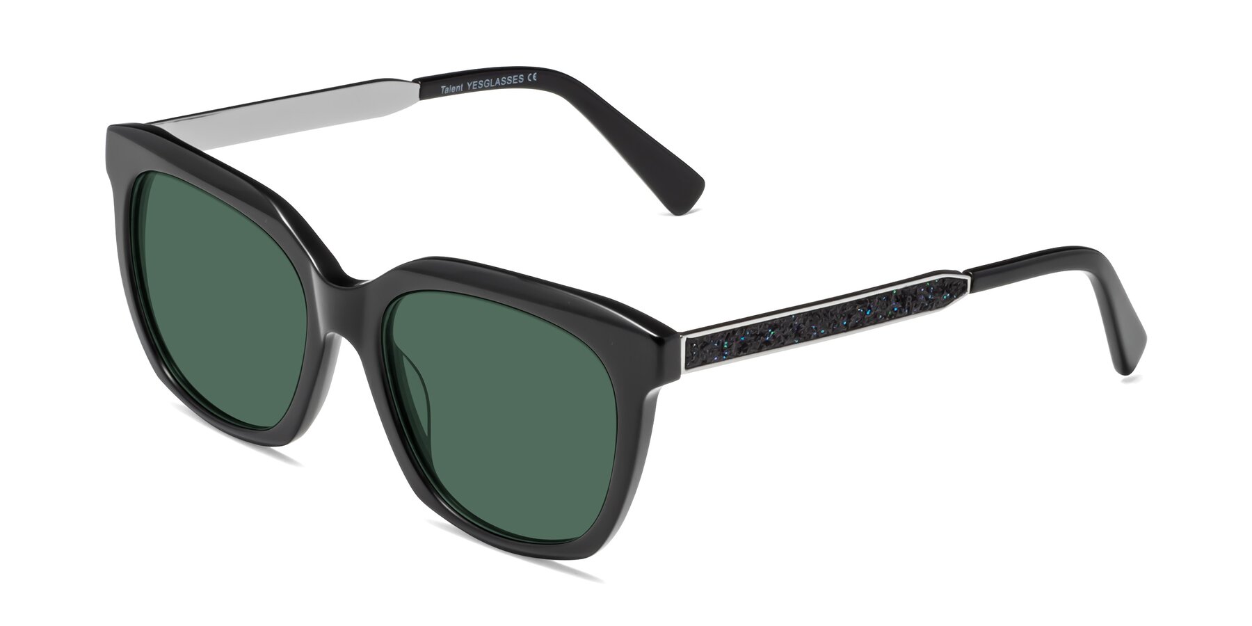Angle of Talent in Black with Green Polarized Lenses