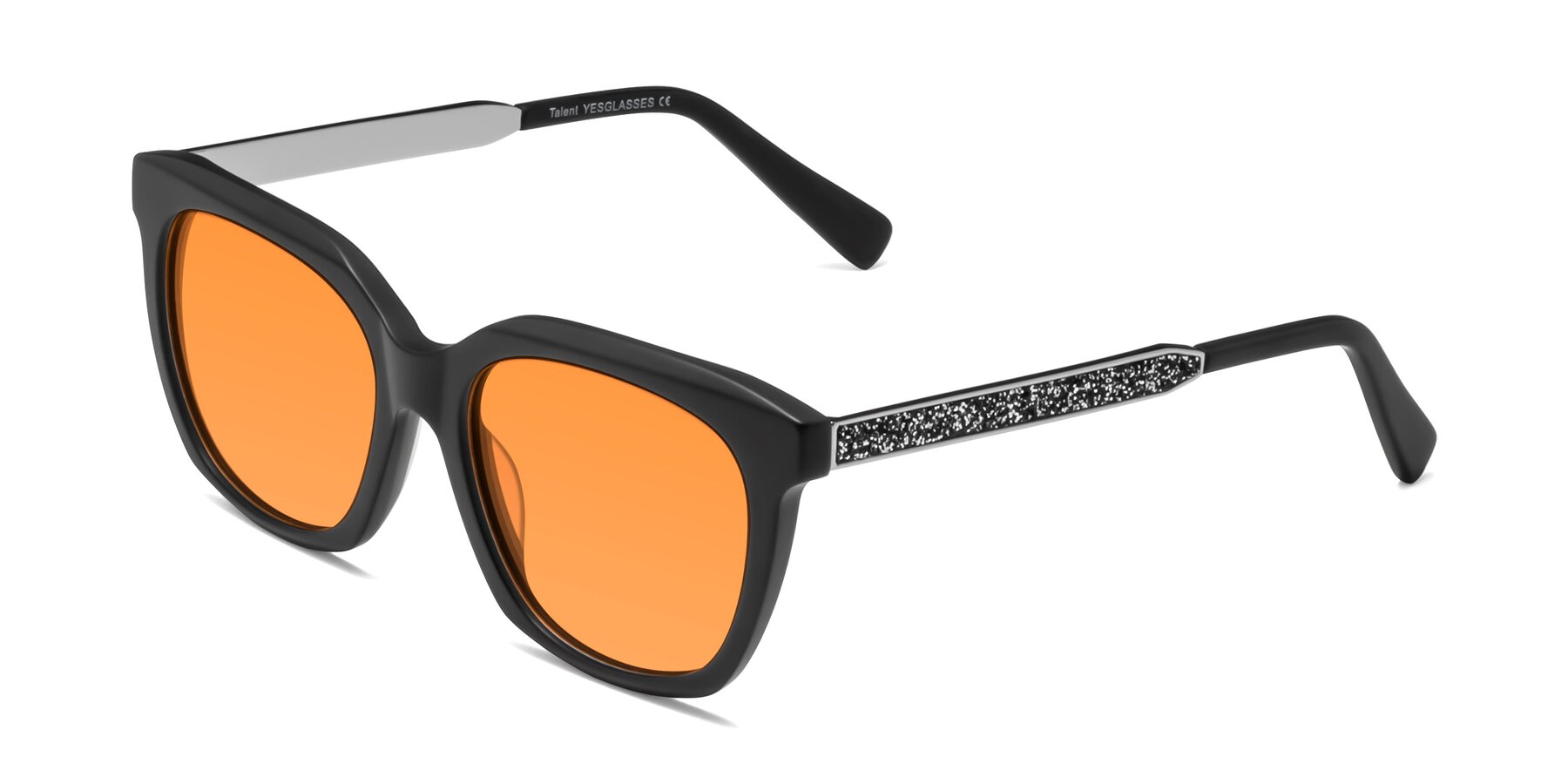 Angle of Talent in Matte Black with Orange Tinted Lenses