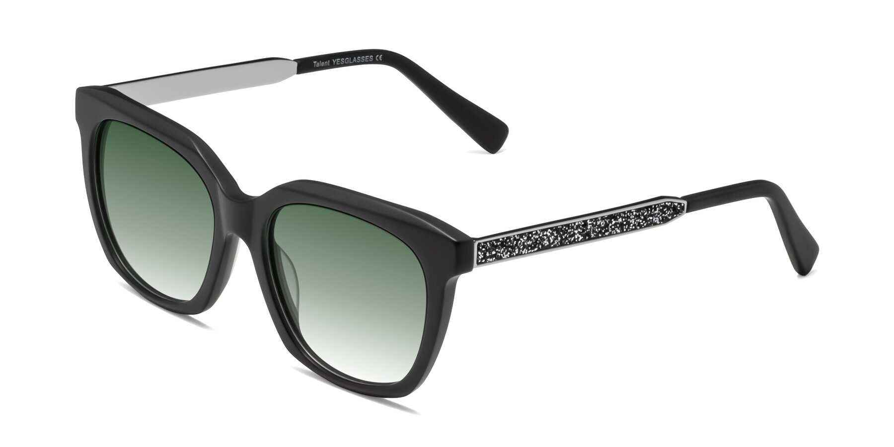 Angle of Talent in Matte Black with Green Gradient Lenses