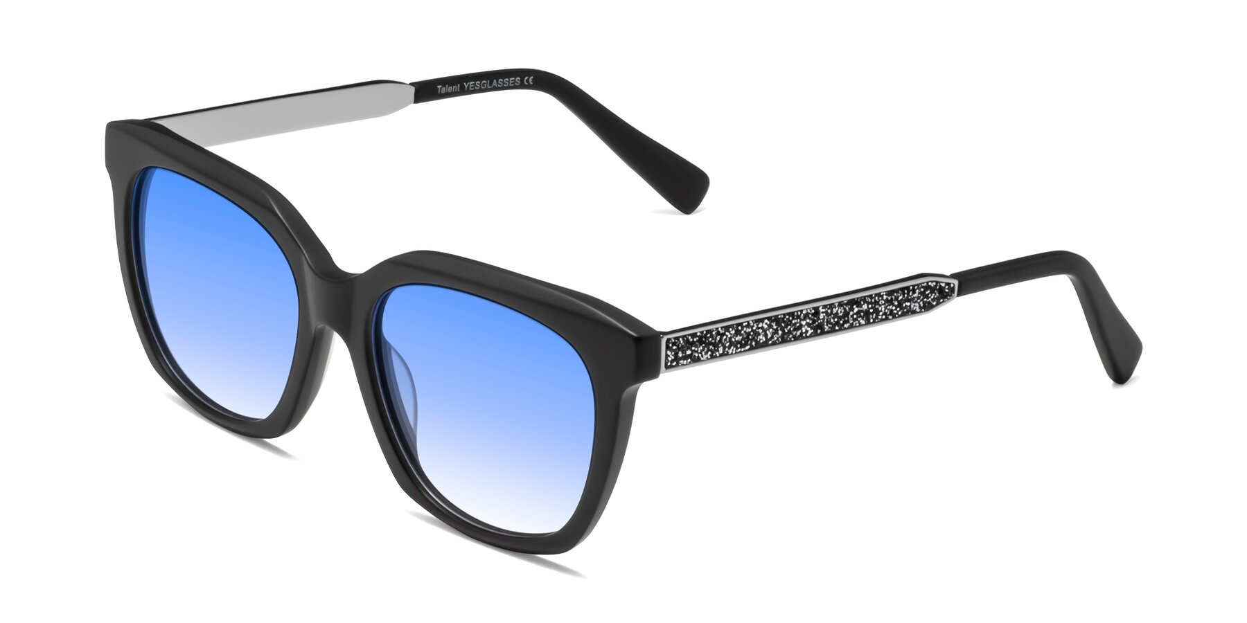 Angle of Talent in Matte Black with Blue Gradient Lenses
