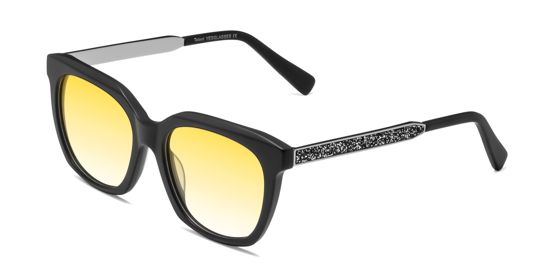 Angle of Talent in Matte Black with Yellow Gradient Lenses