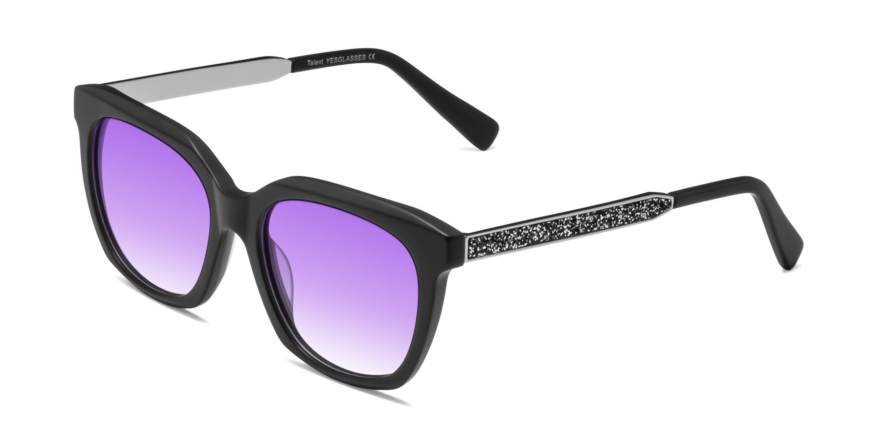 Angle of Talent in Matte Black with Purple Gradient Lenses