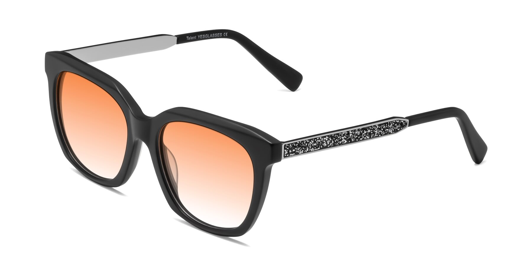 Angle of Talent in Matte Black with Orange Gradient Lenses