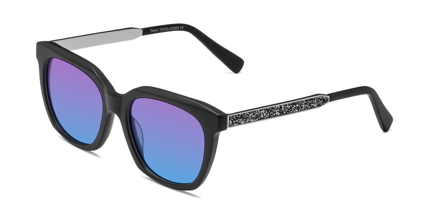 Angle of Talent in Matte Black with Purple / Blue Gradient Lenses