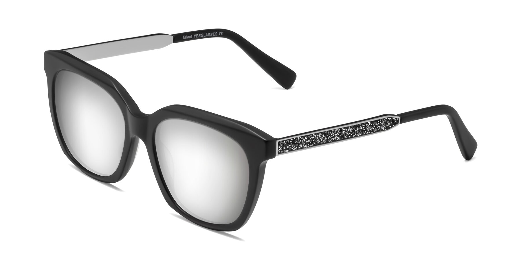 Angle of Talent in Matte Black with Silver Mirrored Lenses