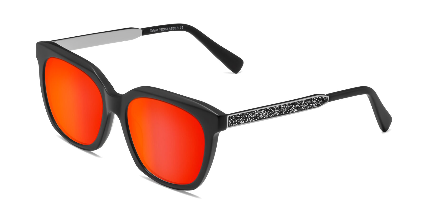Angle of Talent in Matte Black with Red Gold Mirrored Lenses