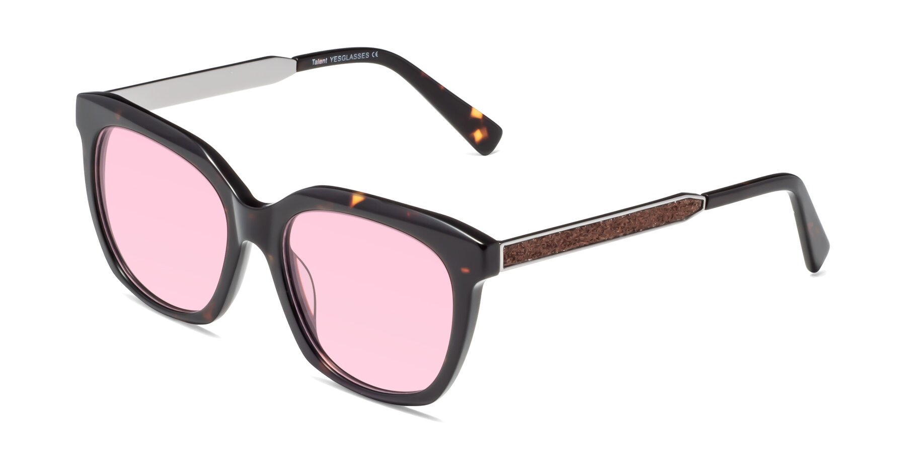 Angle of Talent in Tortoise with Light Pink Tinted Lenses